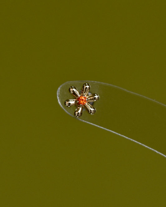 14K Vermillion Flower Stud
