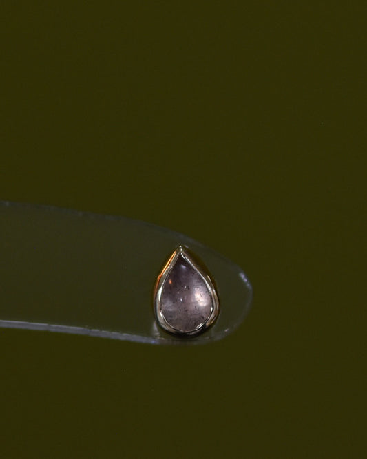 14K Labradorite Pear Shape Stud