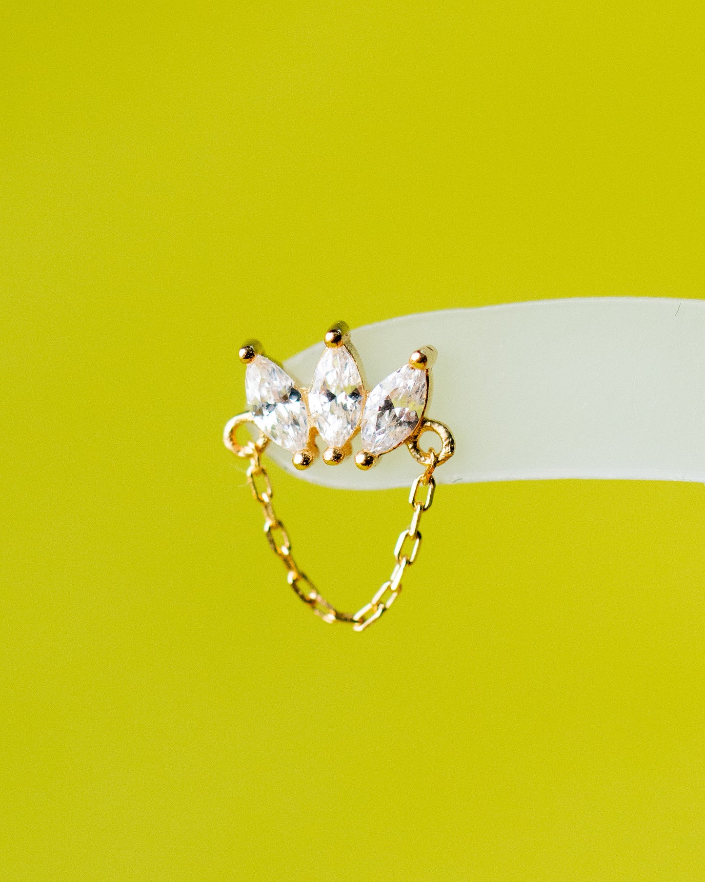 14K Marquise Chain Stud