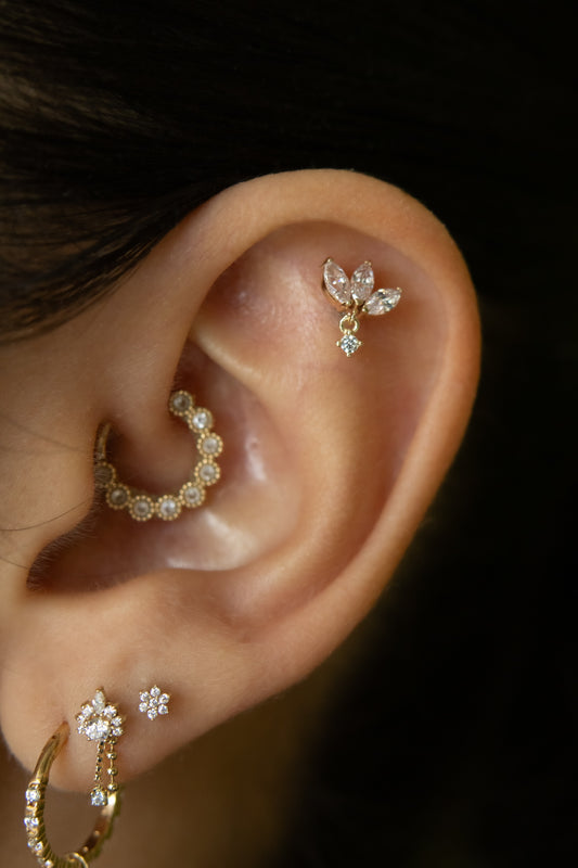14K Marquise Dangle
