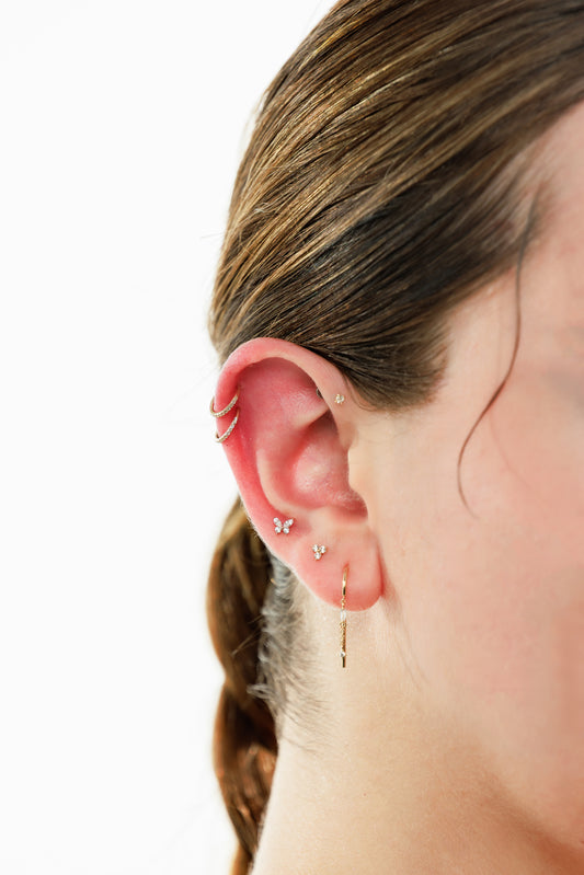 14K Diana Threader Huggies