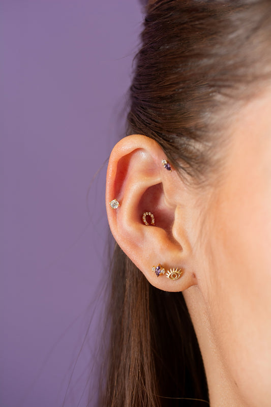14K Horseshoe Threadless Stud