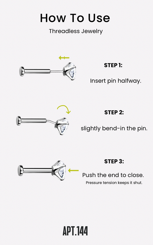 14K Crystal Star Stud