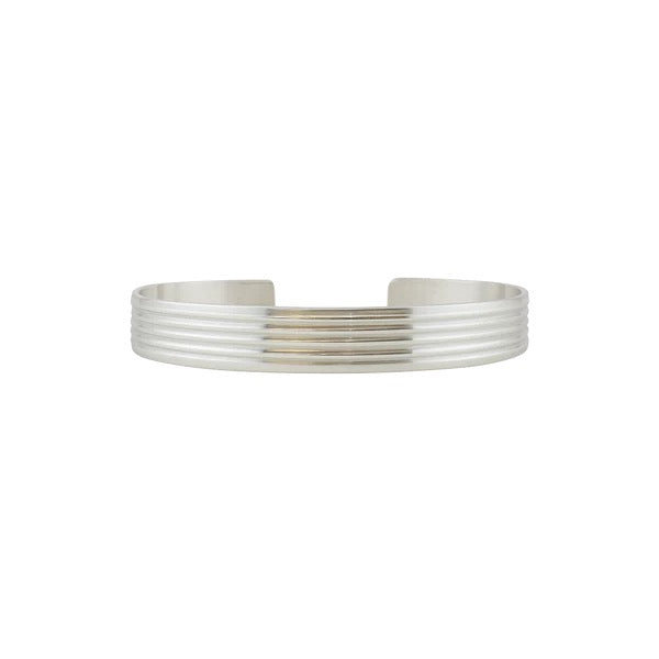 Sterling Silver Stripe Pattern Cuff Bracelet