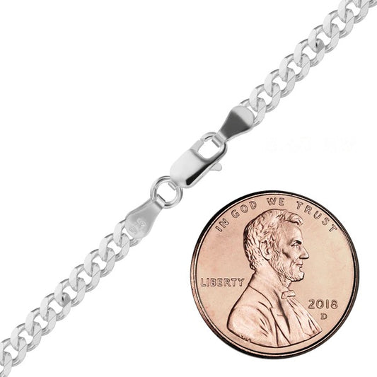 Finished Classic Curb Necklace in Sterling Silver