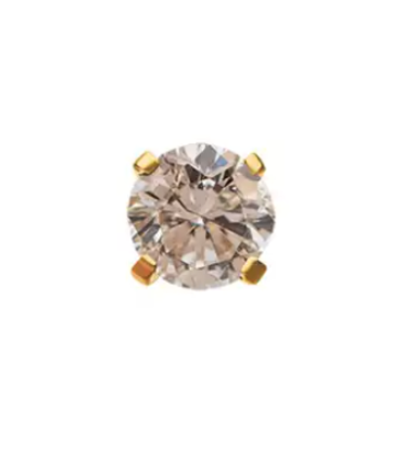 An image of our Solid Gold 14k Clear Stud