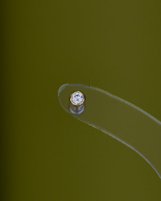 14K Bezel 3mm Stud