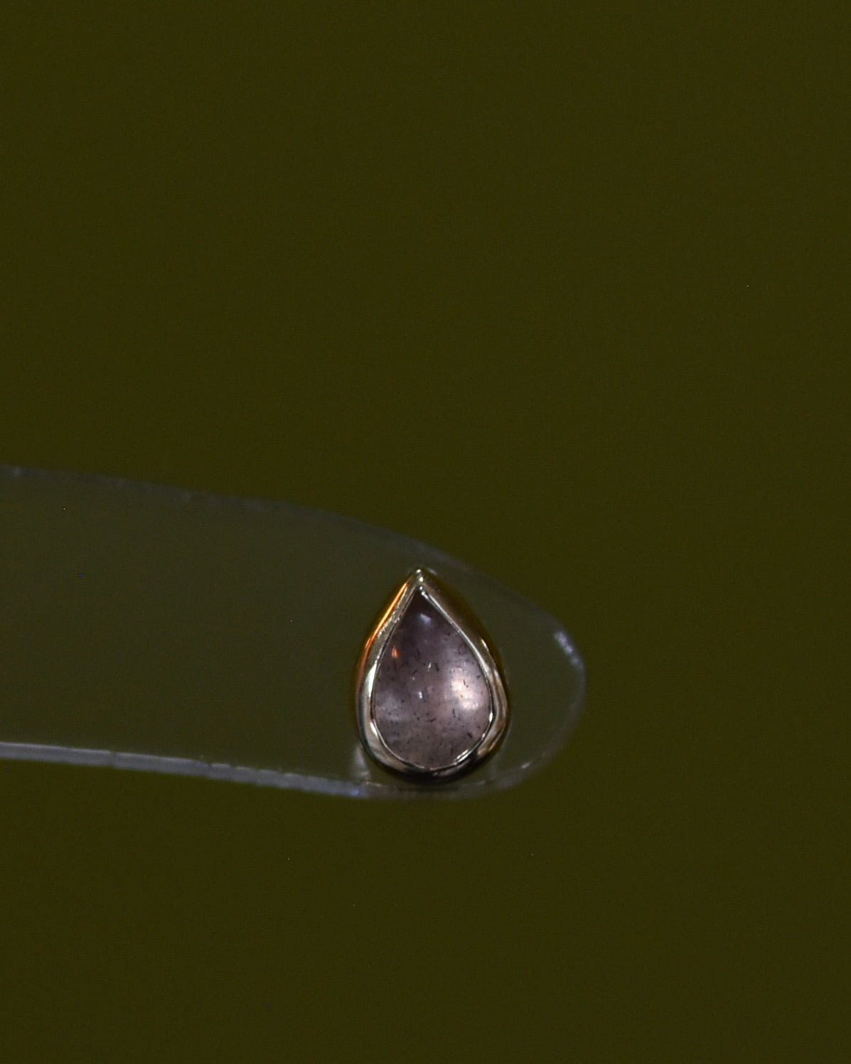14K Labradorite Pear Shape Stud