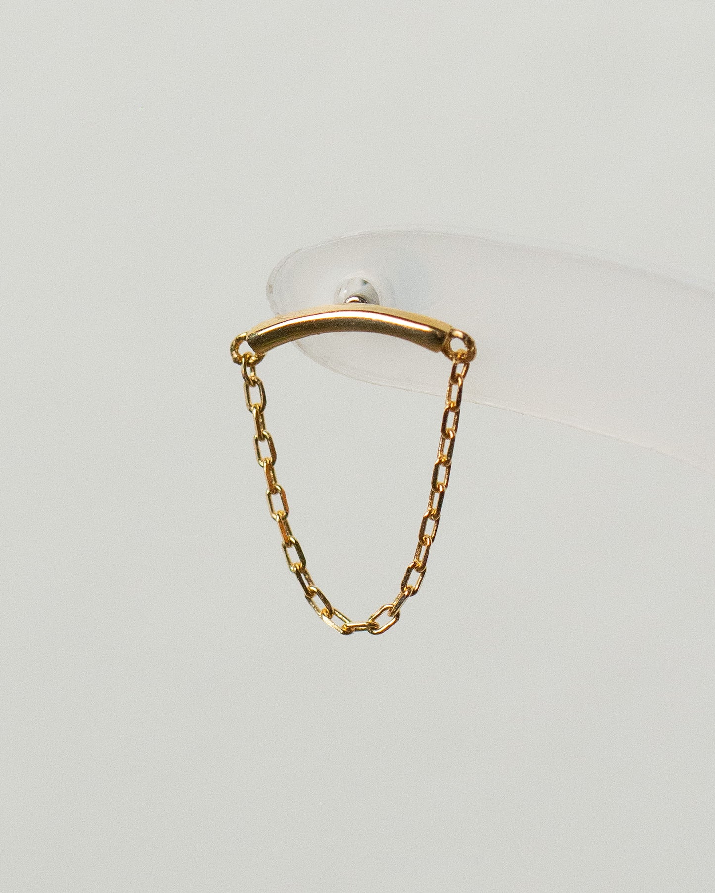 14K Curved Chain Dangle Stud