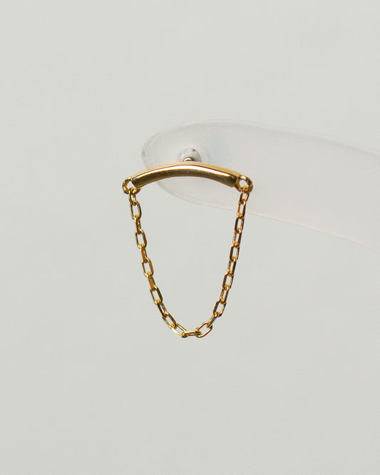 14K Curved Chain Dangle