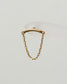 14K Curved Chain Dangle Stud