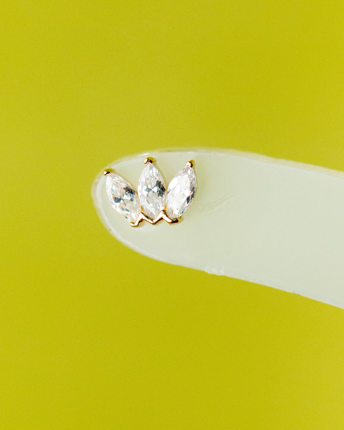 14k Diamond Marquise Stud