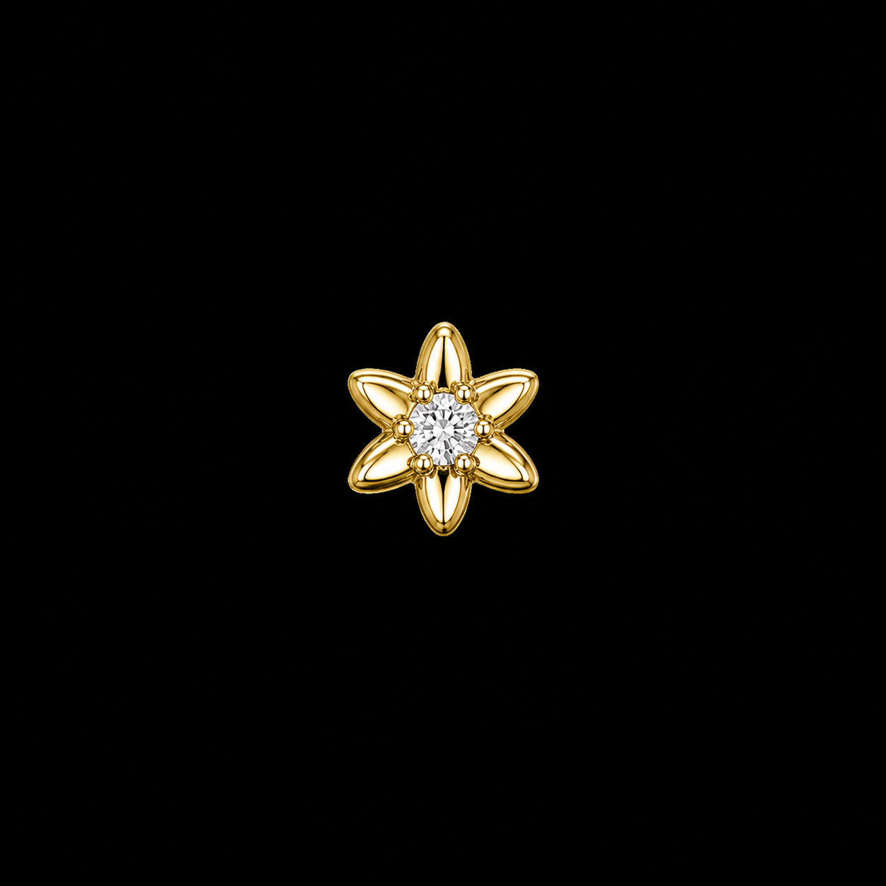 14K Flower Stud