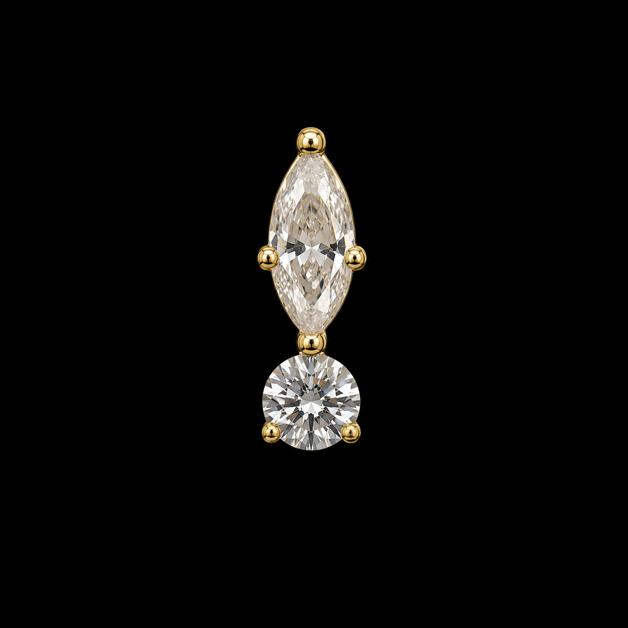 14K Marquise Duo Stud