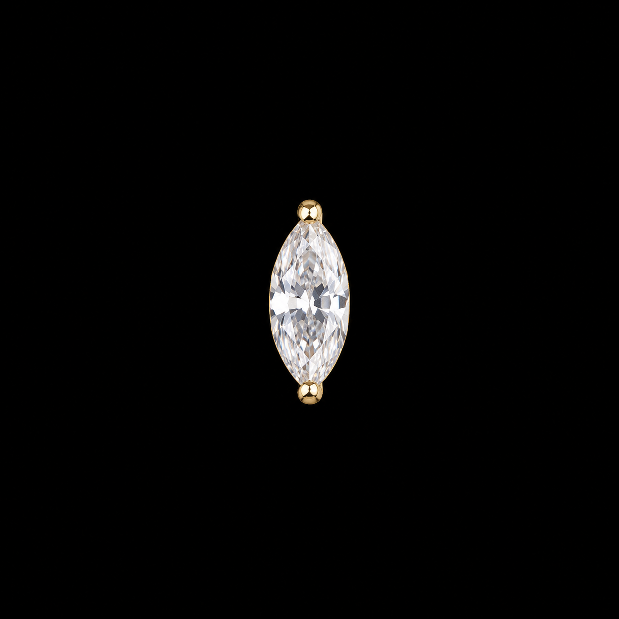 14K Single Marquise Stud