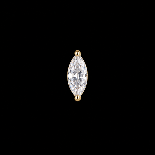 14K Single Marquise Stud