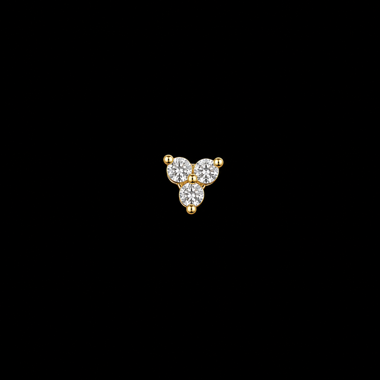 14K Dia Tri Stud