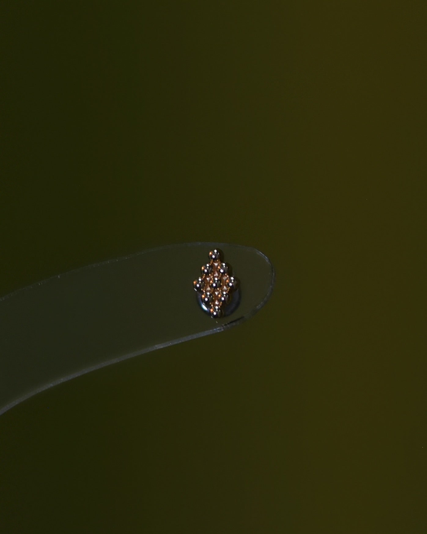 14K Dotted Rhombus Stud