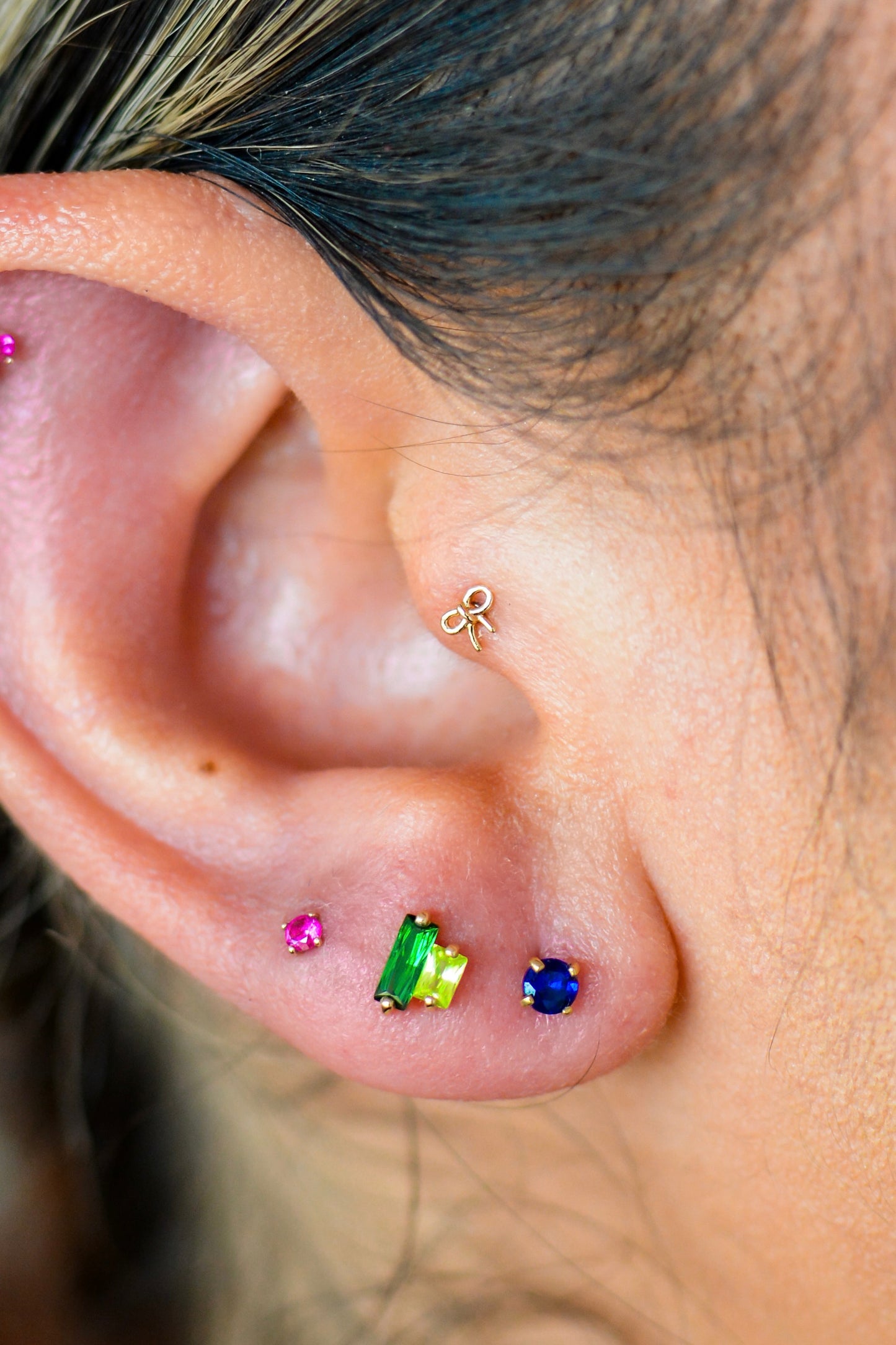 14k Peridot Stack Stud