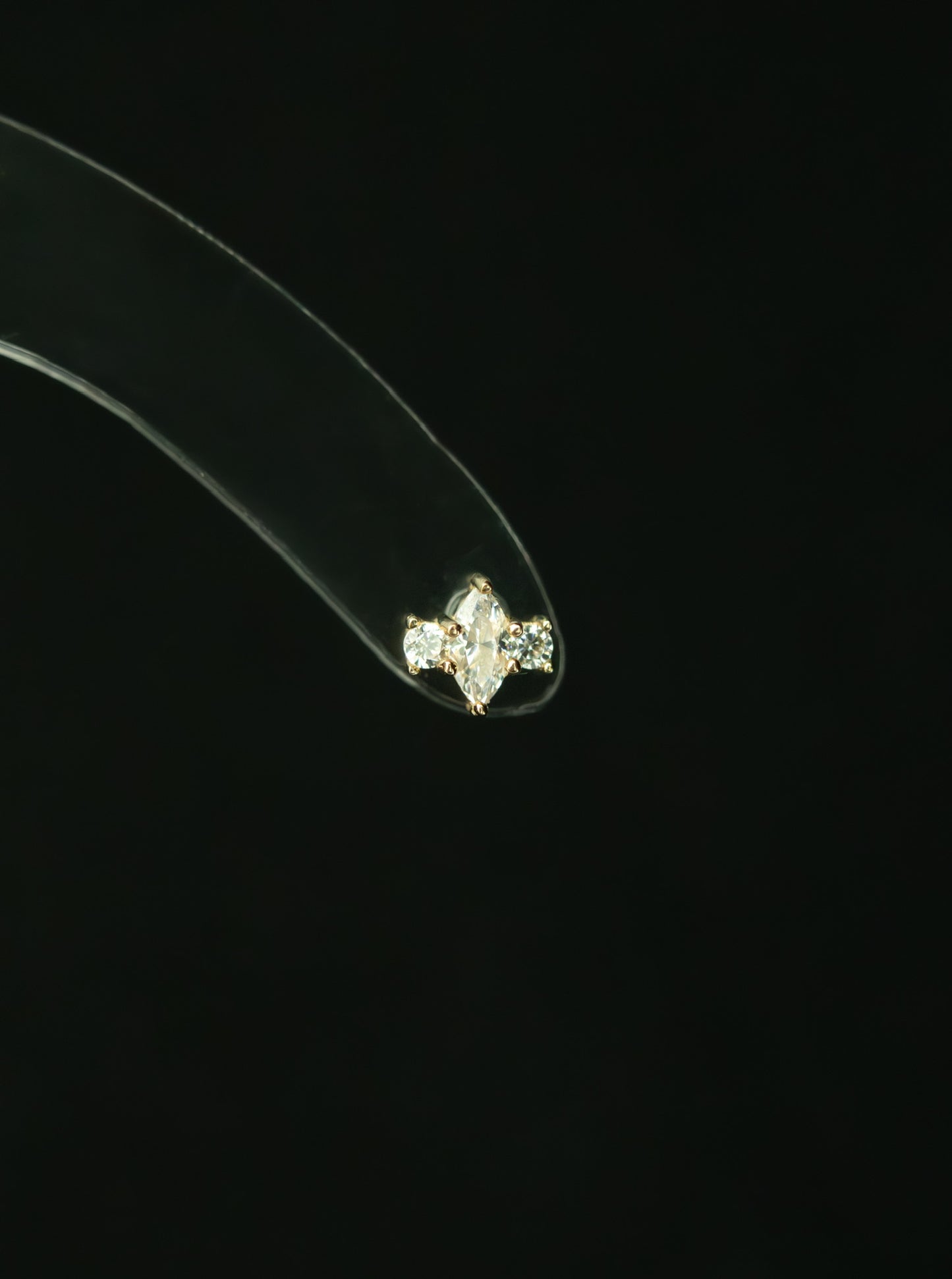 14k Clear Double sided Threadless Stud
