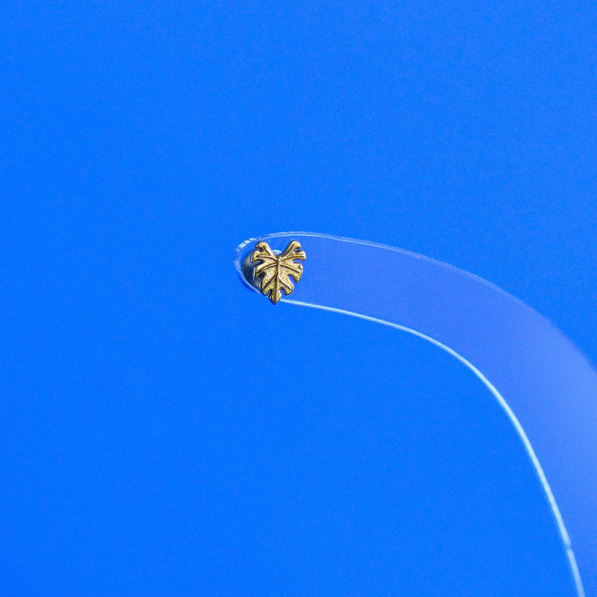 14K Monstera Leaf Stud