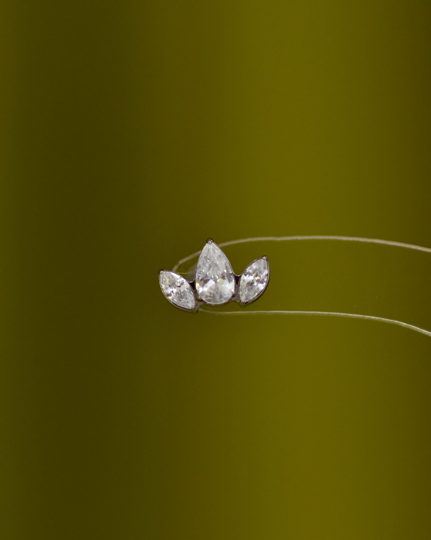 Silver Marquise Stud