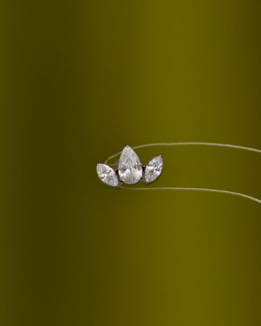 Silver Marquise Stud