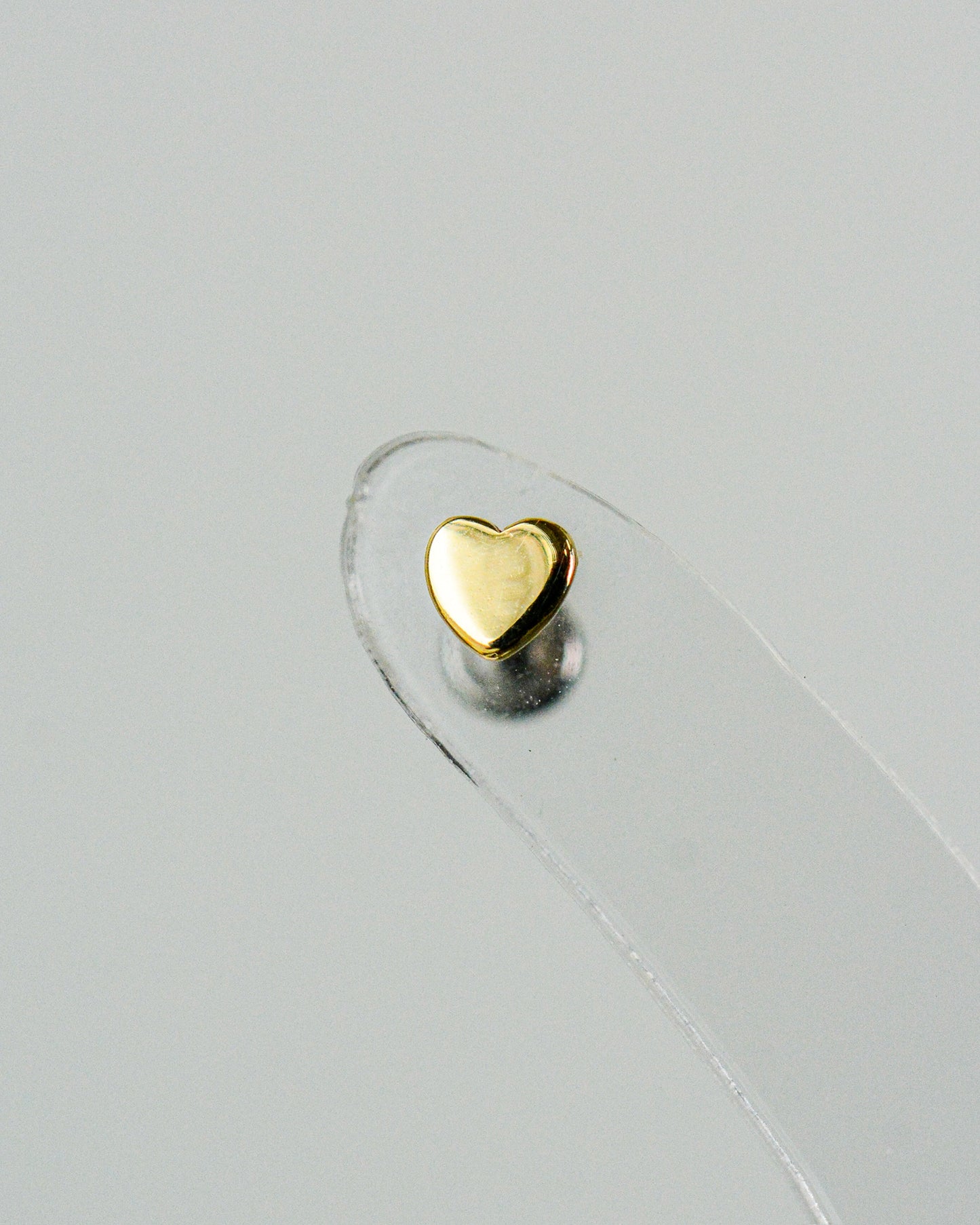 14K Solid Heart Stud