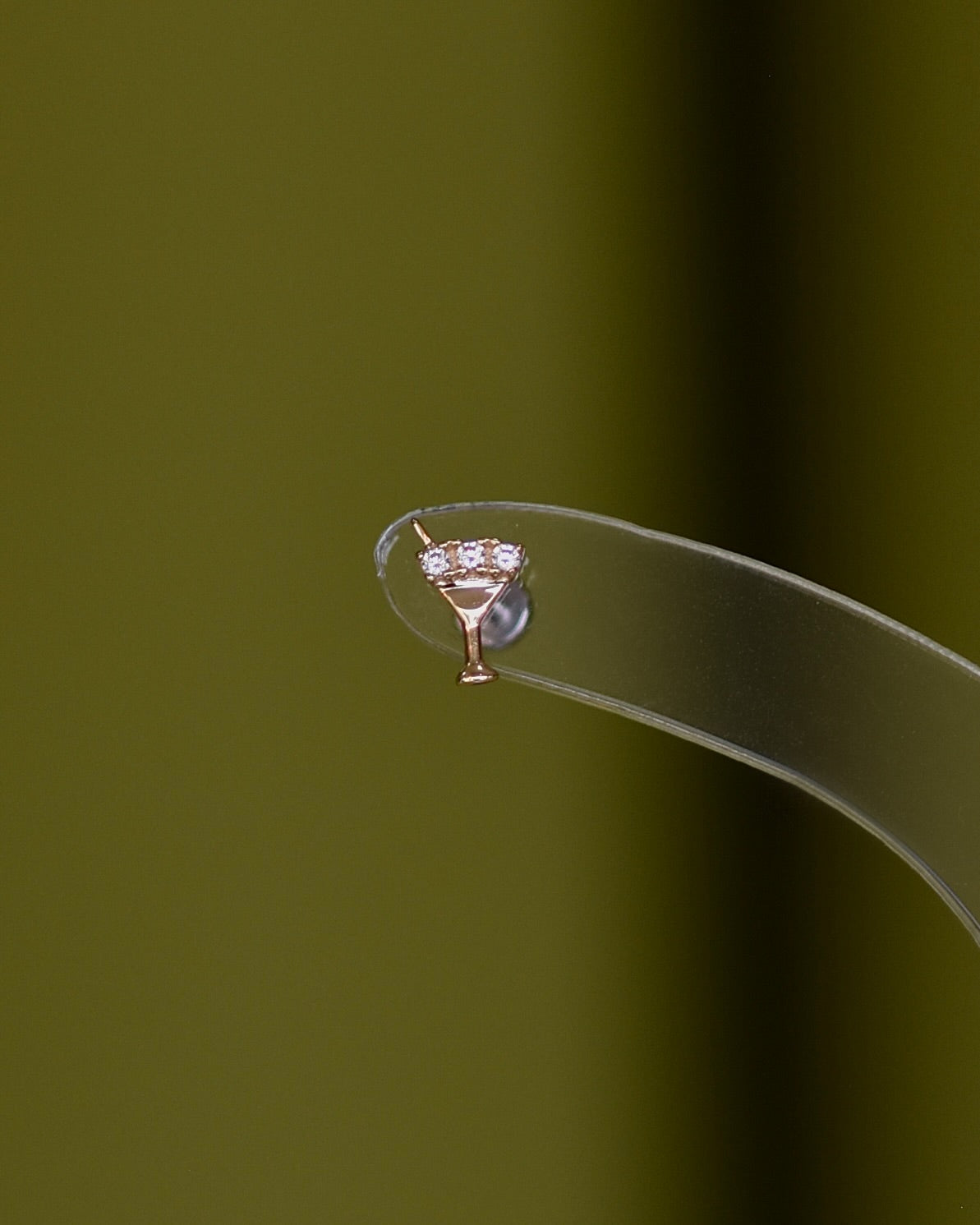 14K Martini Glass Stud