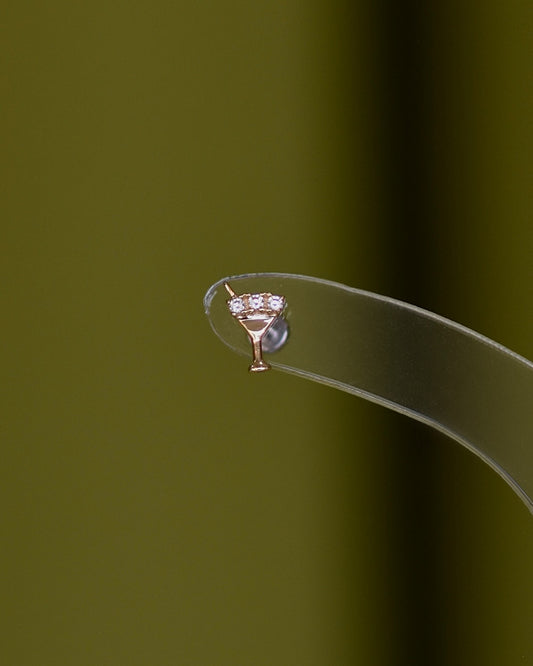 14K Martini Glass Stud