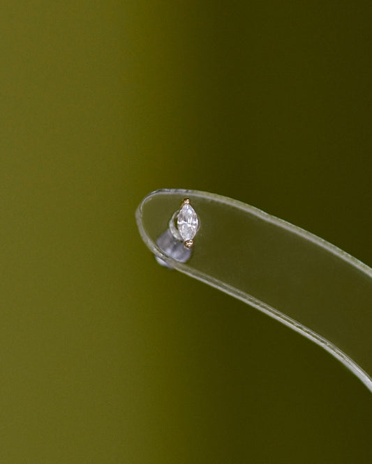 14K Single Marquise Stud