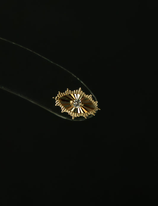 14K Sun Beam Stud