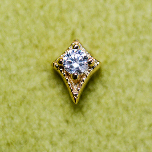 14k Clear Burst Stud