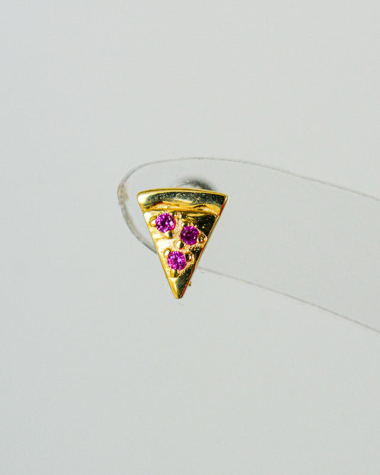 14K Pizza Stud