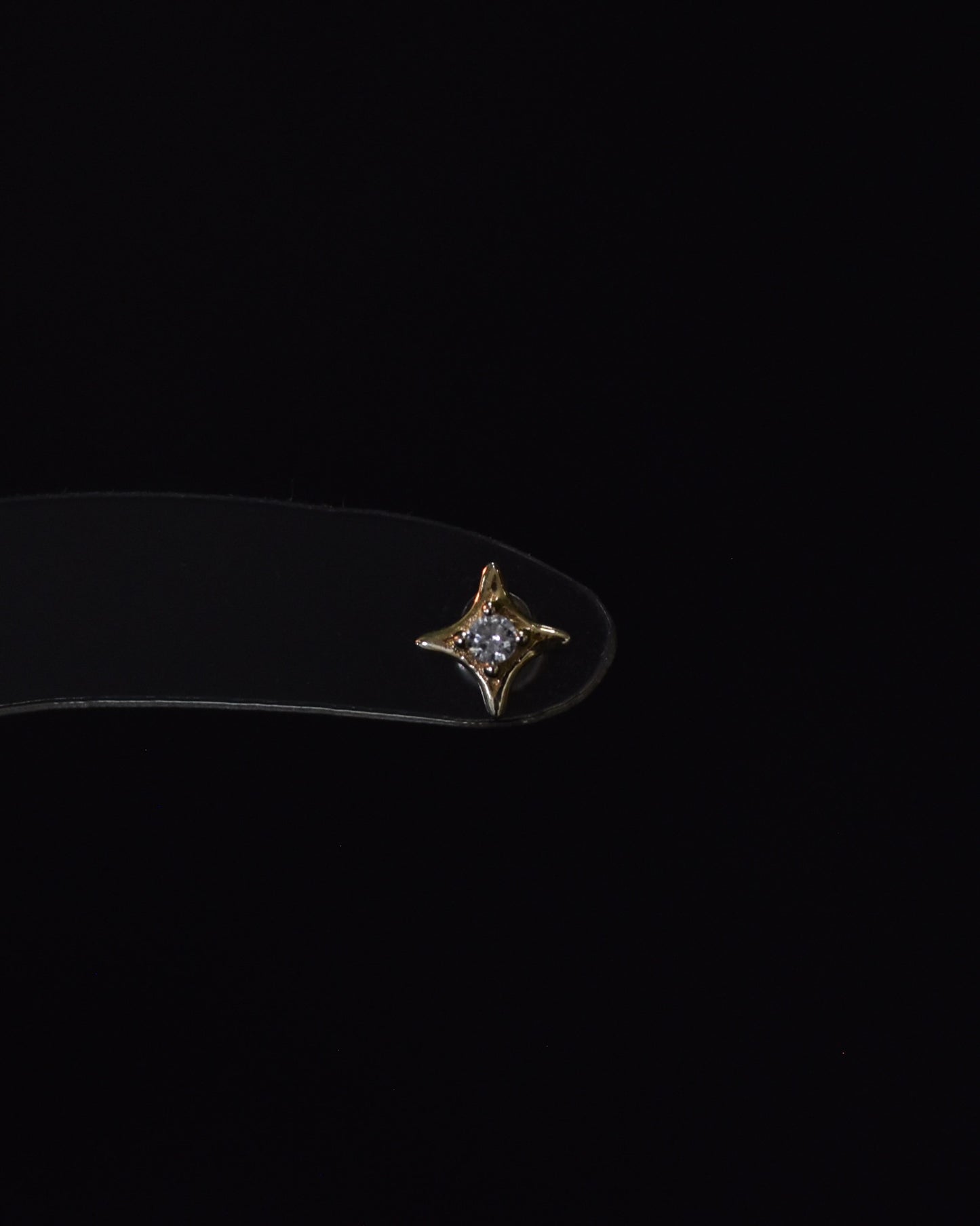 14K Crystal Star Stud