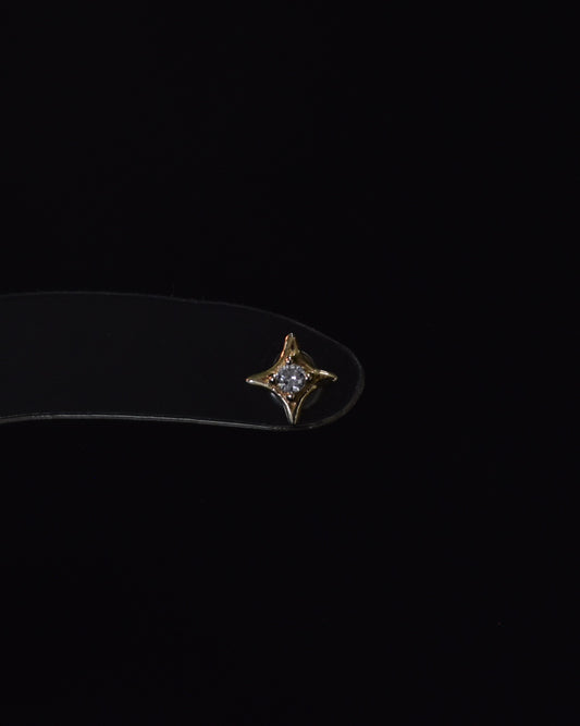 14K Crystal Star Stud