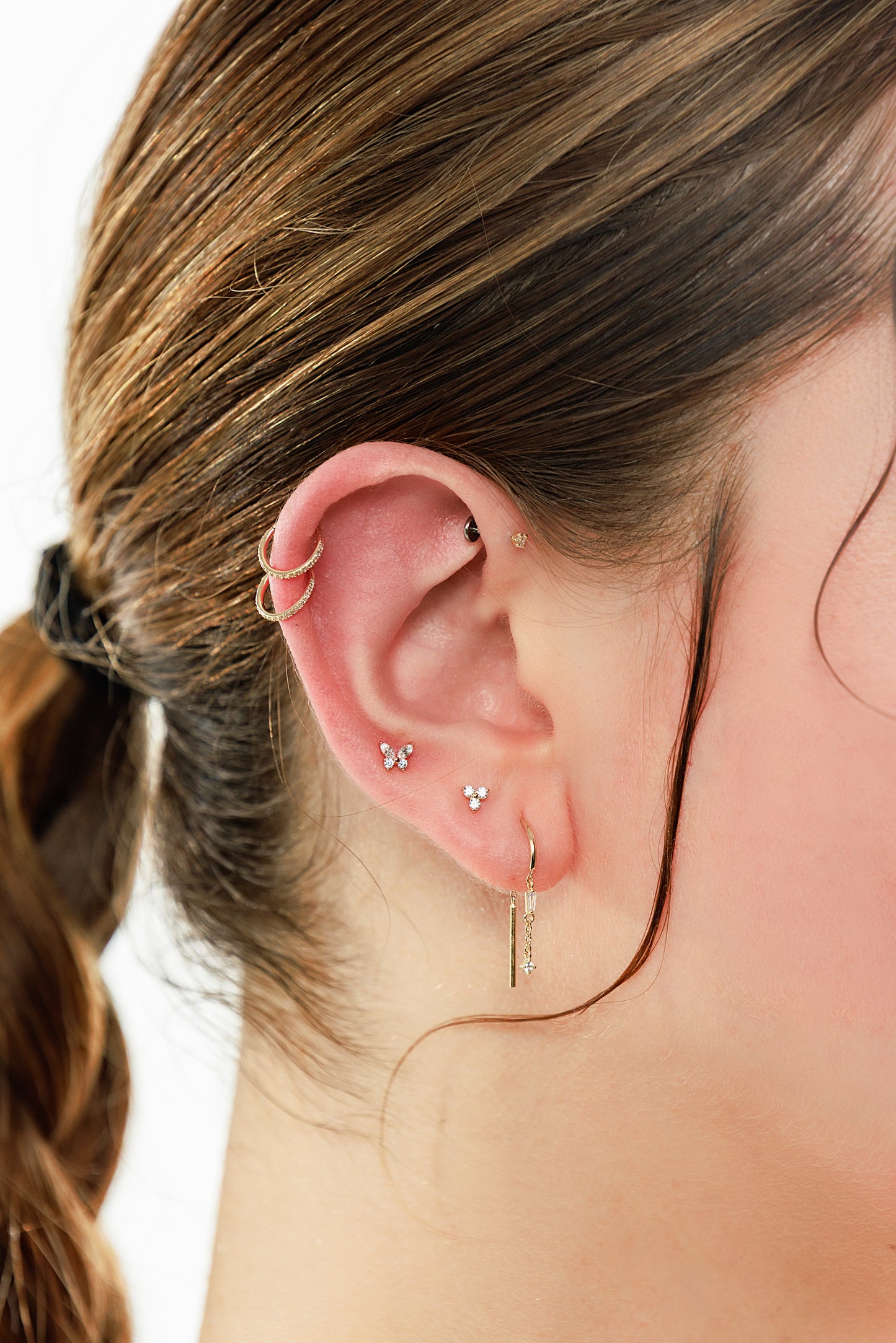 14K Diana Threader Huggies