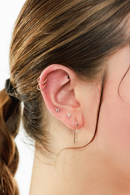 14K Dia Tri Stud