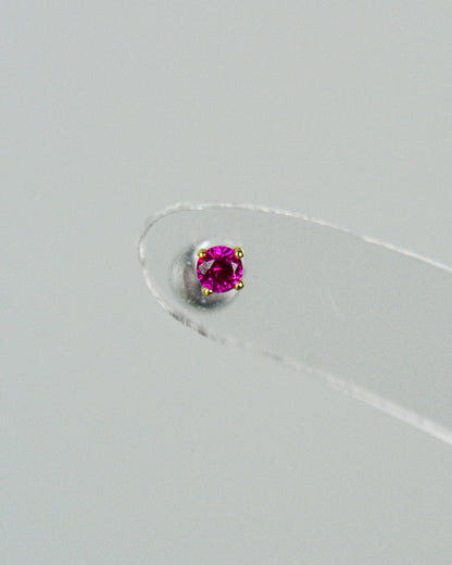 14K Magenta Stud