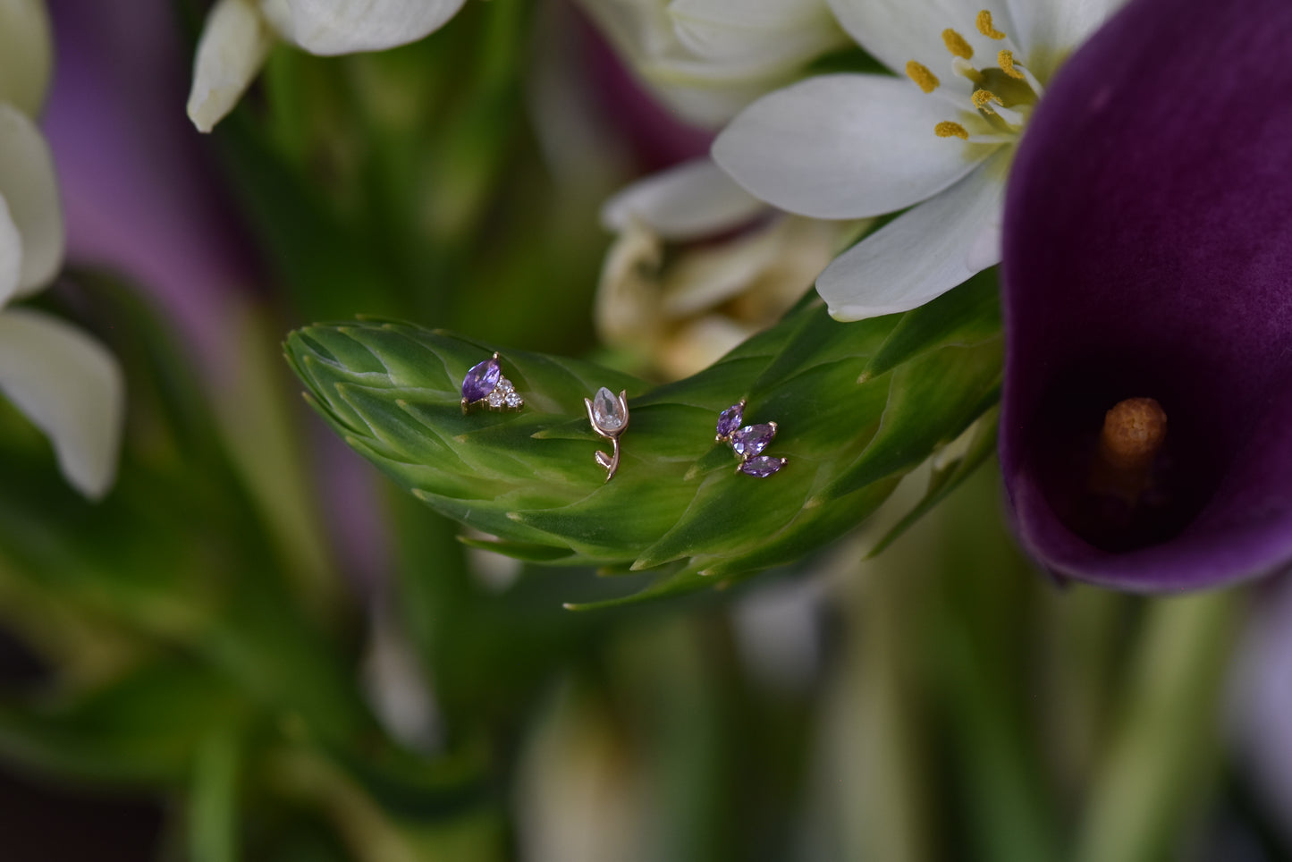 14K Dewdrop Stud