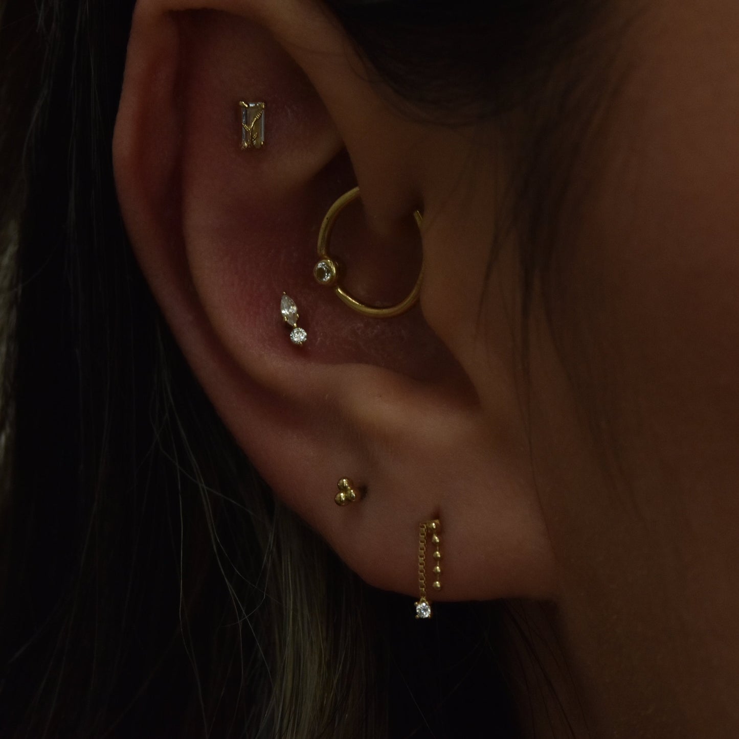 14K Marquise Duo Stud
