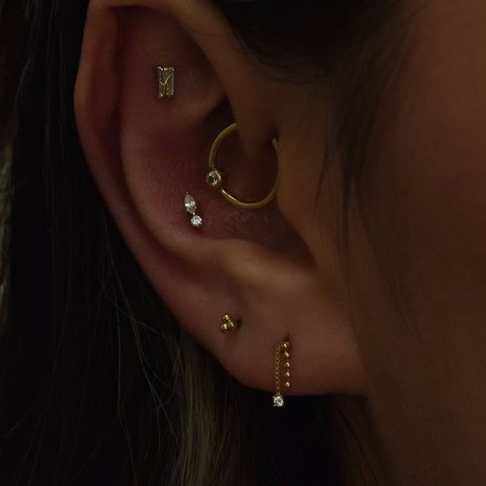 14K Marquise Duo Stud