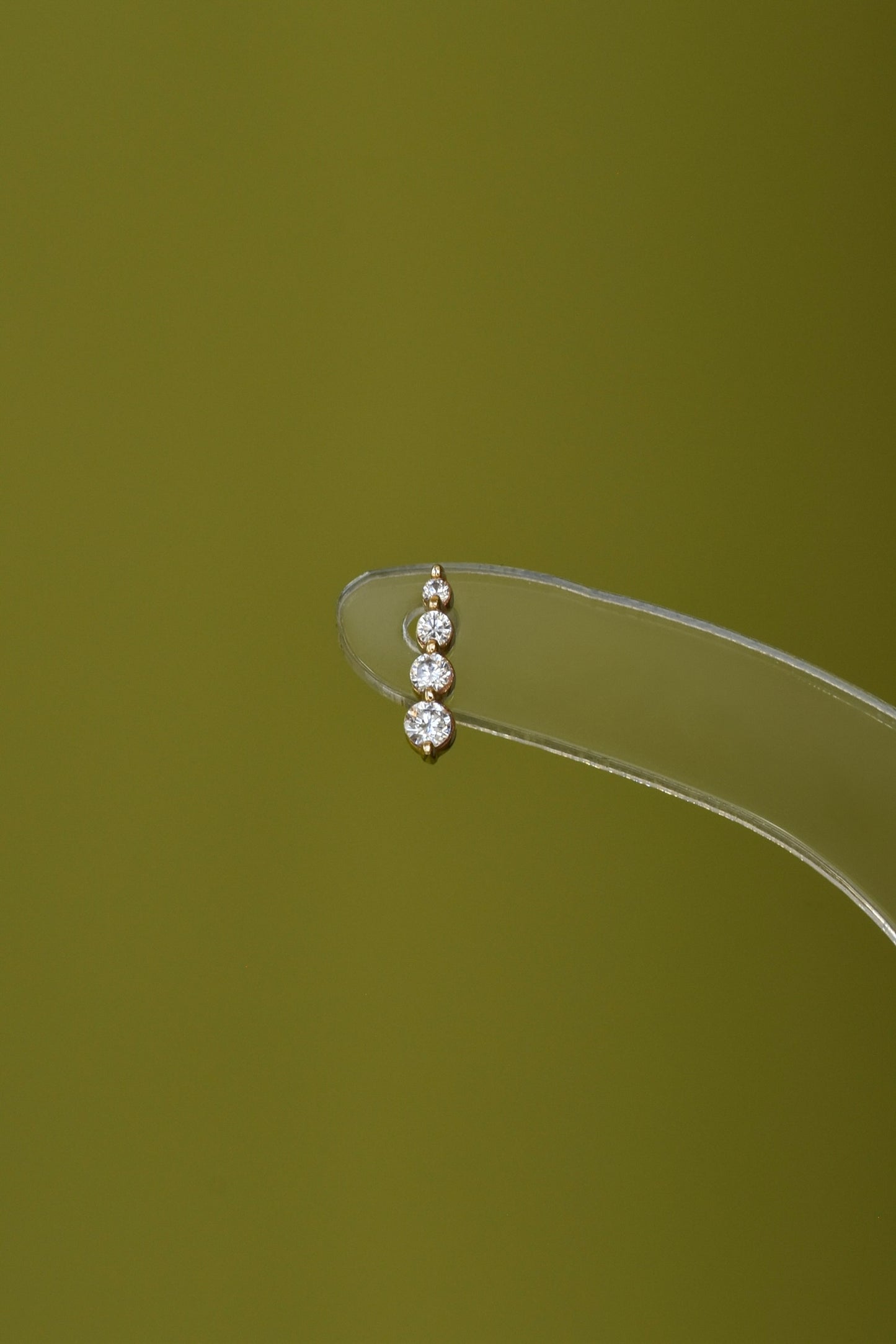 14k Dia Stone Stack Threadless stud