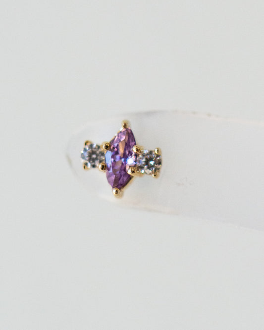 14K Amethyst Double Sided Stud