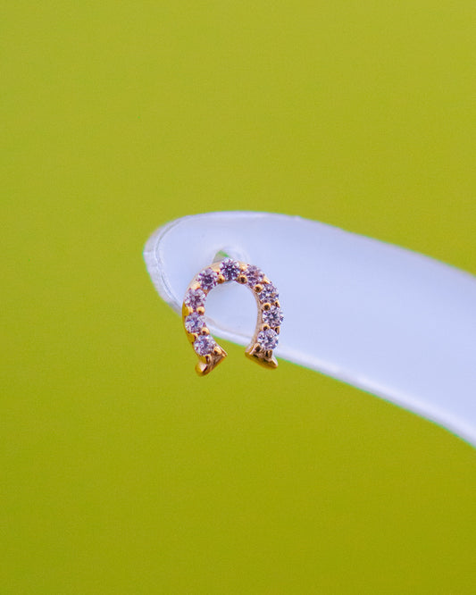 14K Horseshoe Threadless Stud