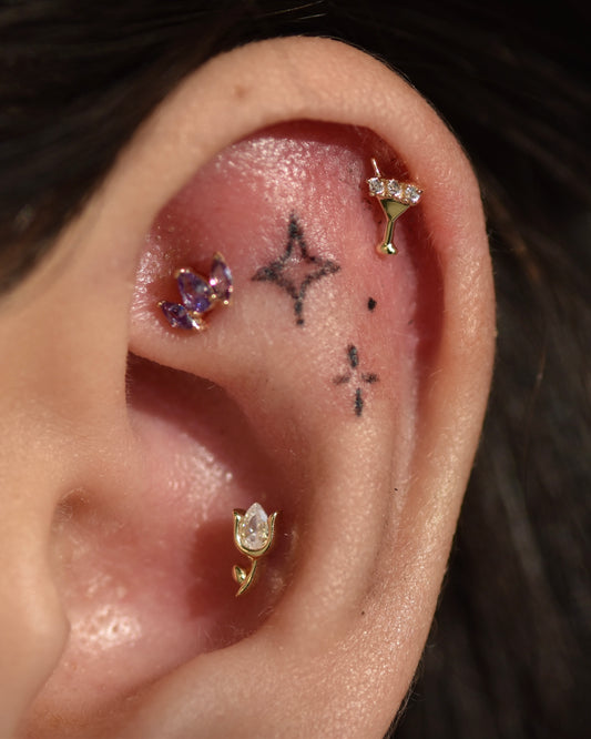 14K Tulip Stud