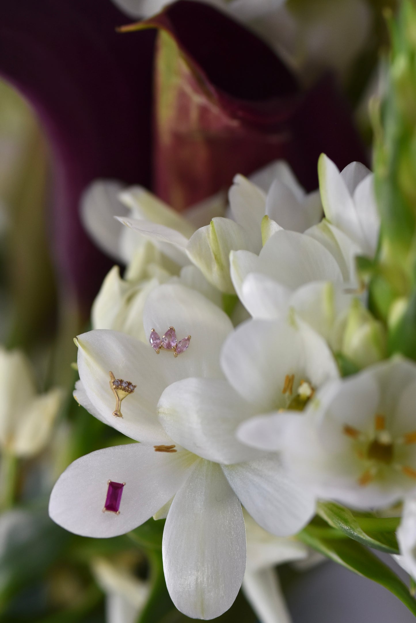 14K Martini Glass Stud