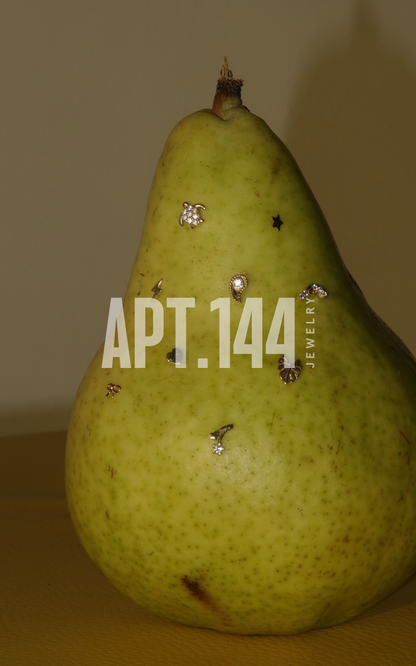 14K Labradorite Pear Shape Stud