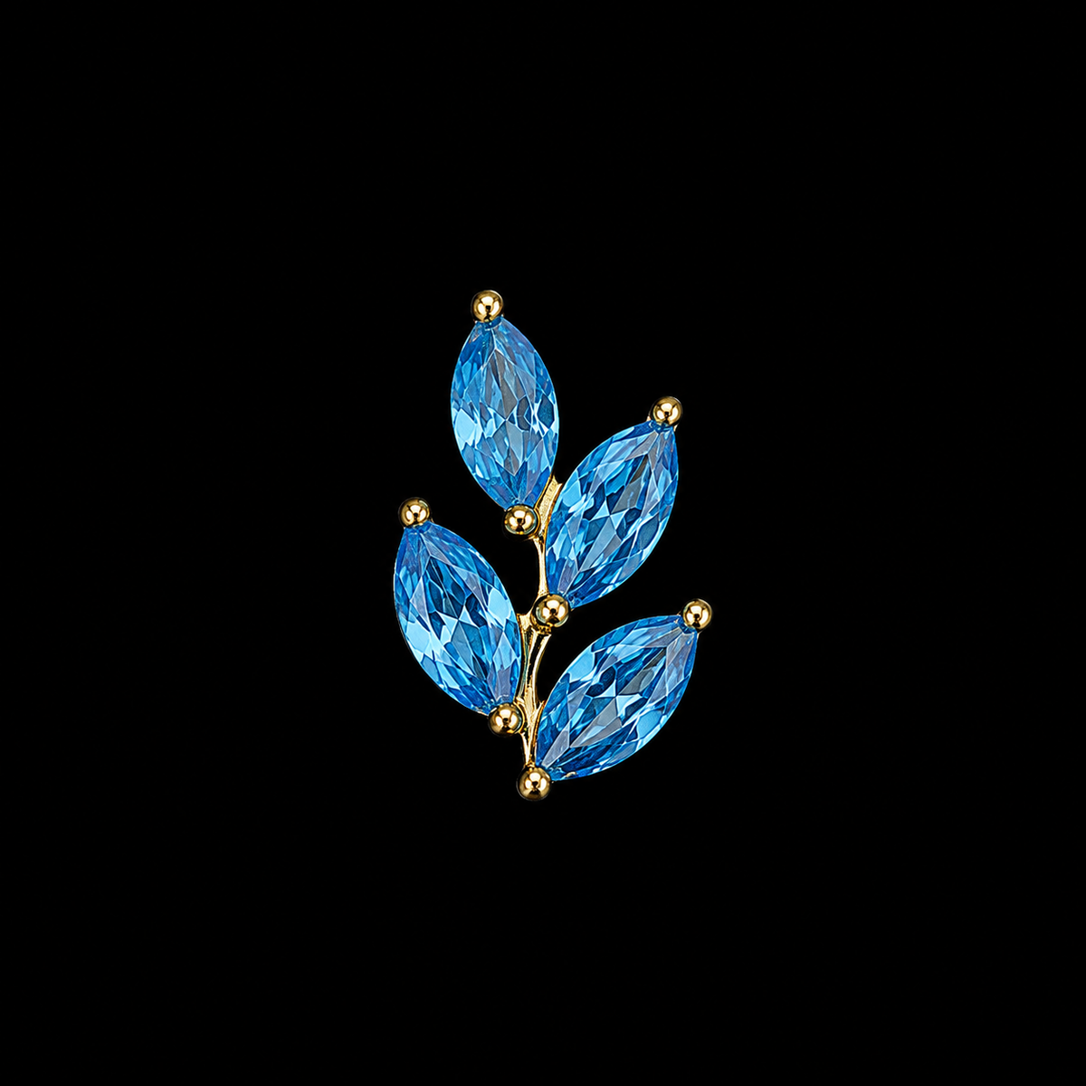 14K Leaf Stud