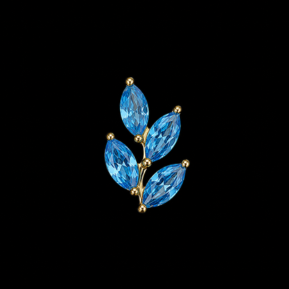 14K Leaf Stud